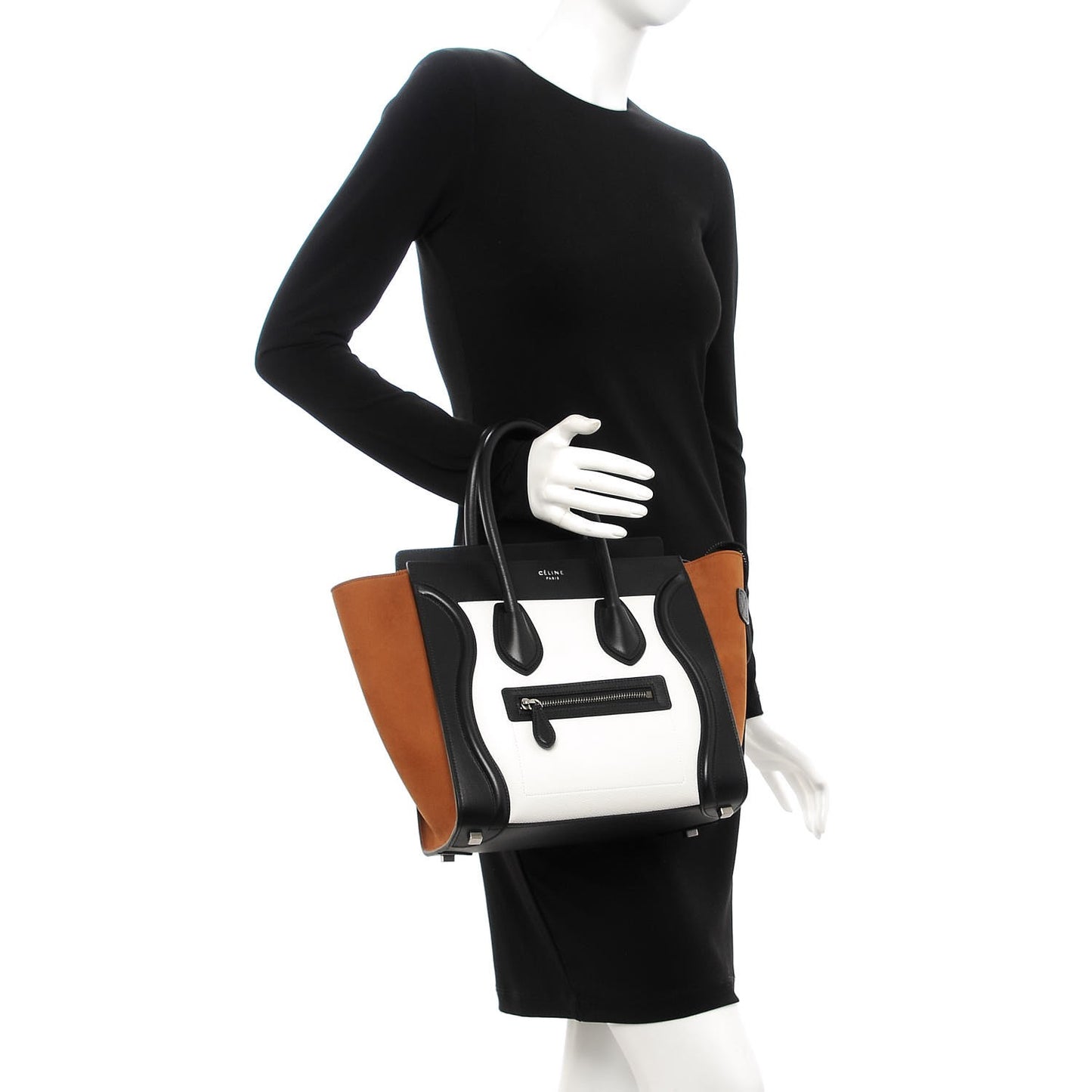 Baby Grained Calfskin Nubuck Tri-Color Micro Luggage Iceberg
