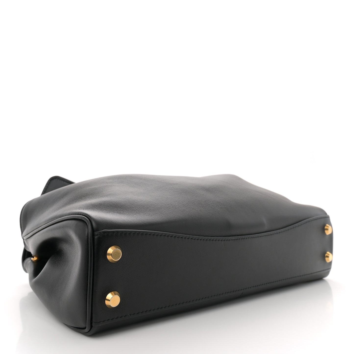 Natural Smooth Calfskin Rodeo Shoulder Bag Black