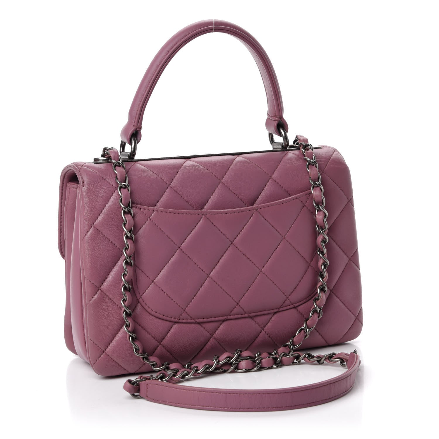 Chanel Lambskin Quilted Small Trendy CC Dual Handle Flap Bag Purple 4 of 13