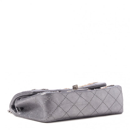 Chanel Metallic Calfskin Quilted Lucky Charms 2.55 Reissue 224 Flap Dark Silver 3 of 10