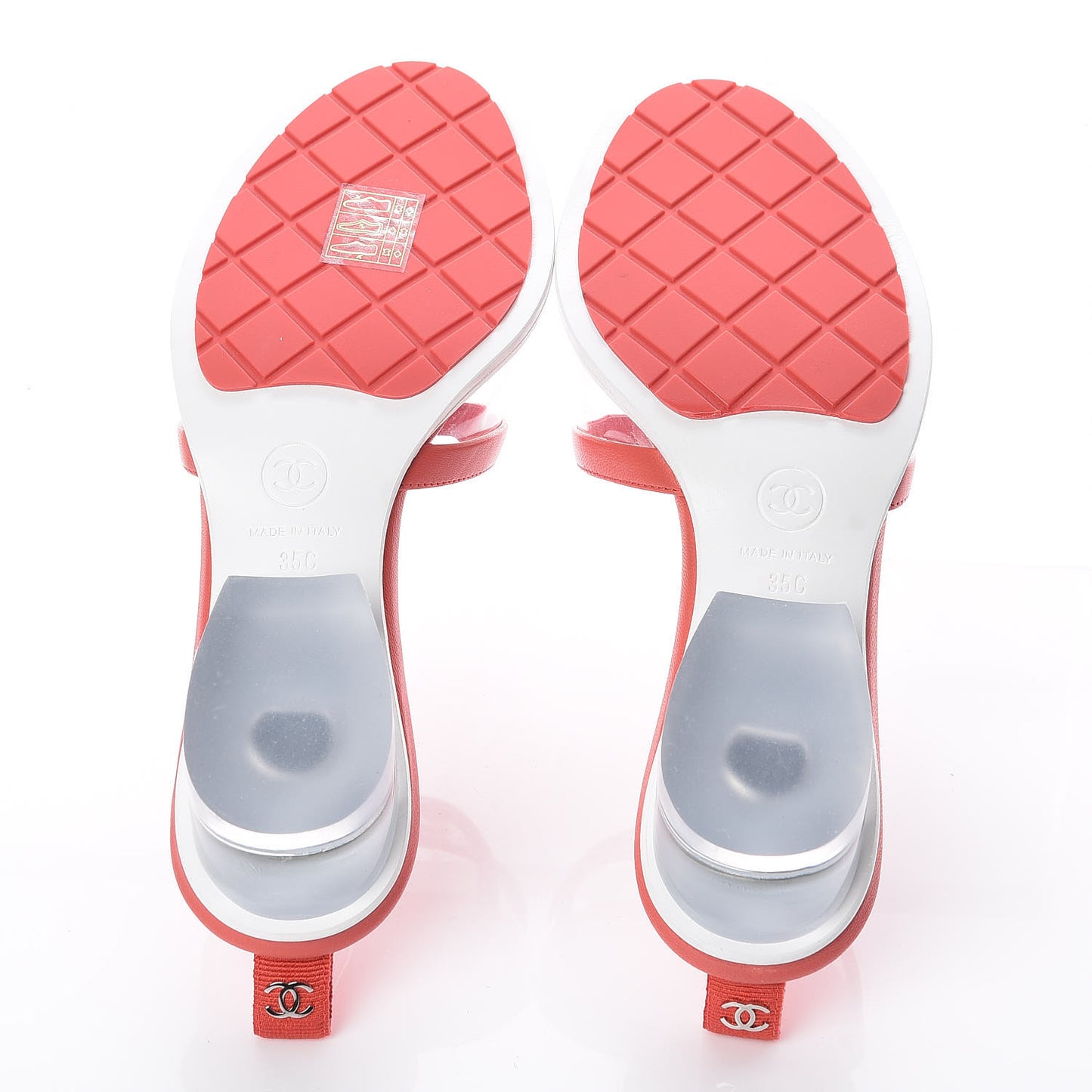 Lambskin PVC Mule 35 Transparent Red