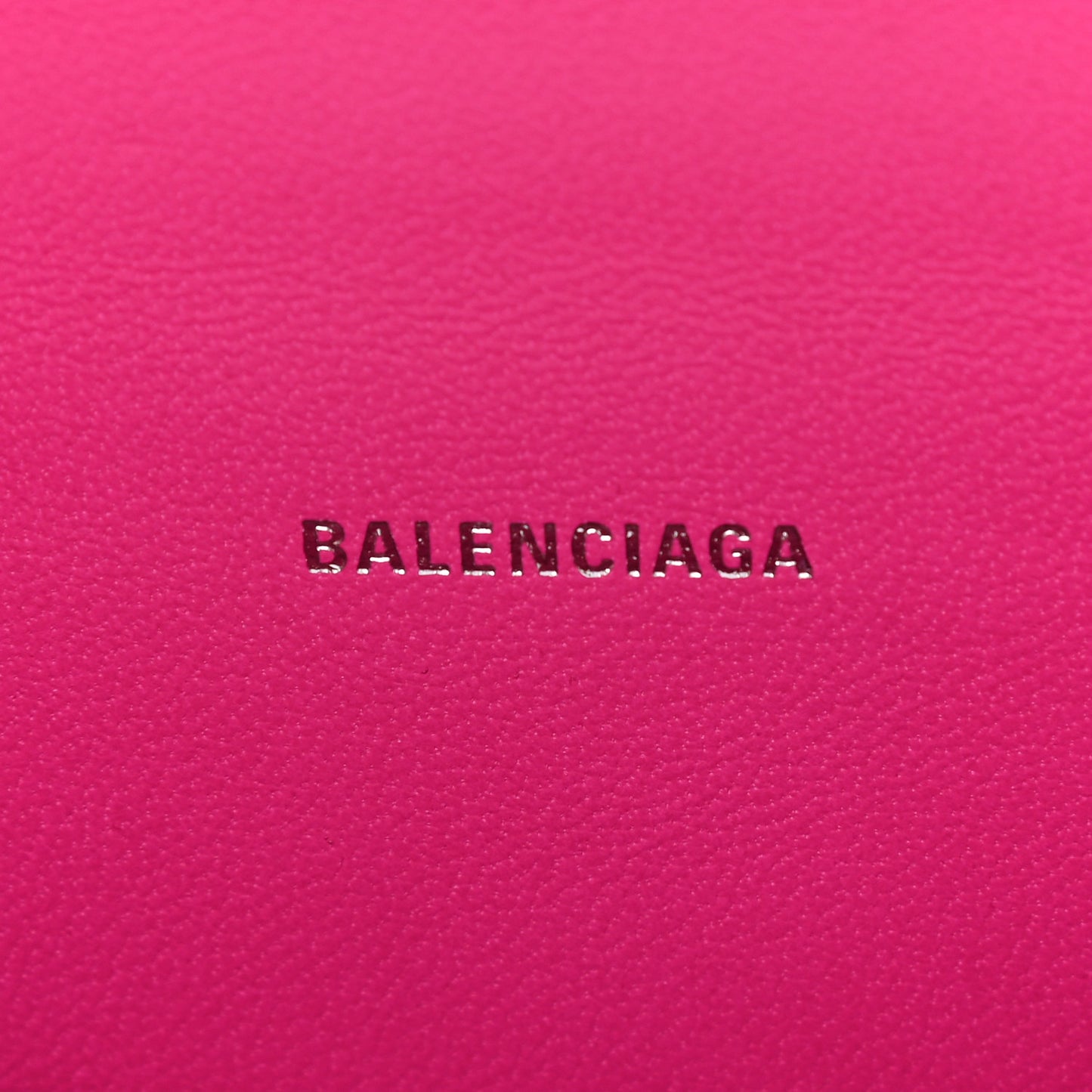 Shiny Box Calfskin Hourglass Top Handle Bag XS Acid Fuchsia