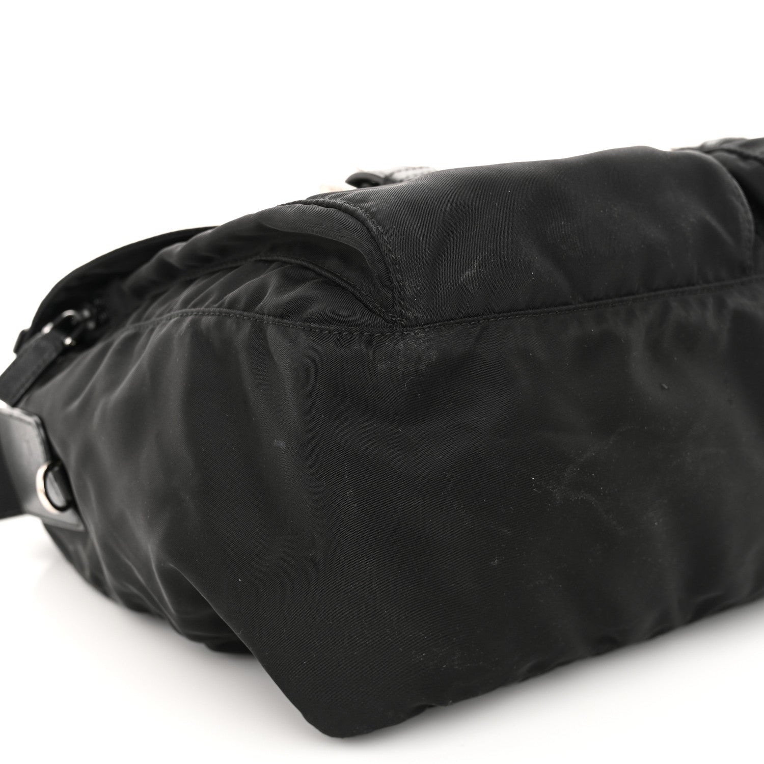 Prada Tessuto Nylon Saffiano Vela Messenger Bag Black 8 of 9