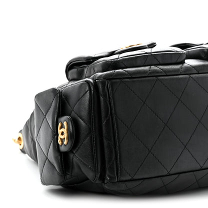 Chanel Shiny Lambskin Quilted Large Trendy Pockets Hobo Black 9 of 10