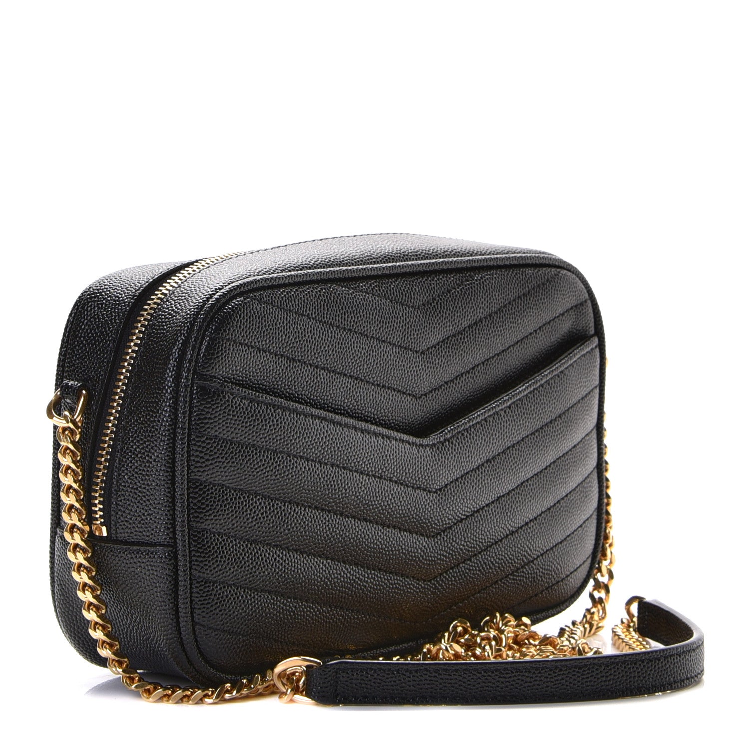 Saint Laurent Grain De Poudre Matelasse Monogram Mini Lou Camera Bag Black 3 of 9