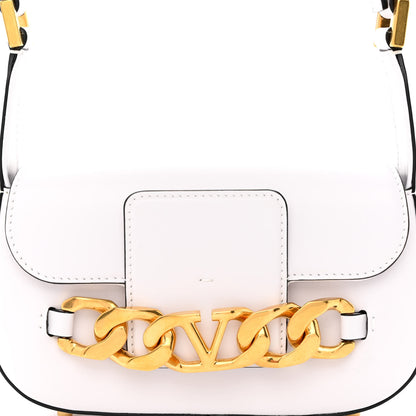 Valentino Garavani Calfskin Small Vlogo Chain Shoulder Bag Optic White 7 of 9