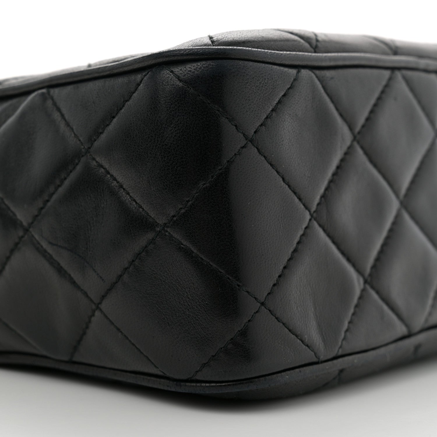 Chanel Lambskin Quilted Small Diamond CC Camera Case Black 9 of 11