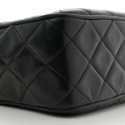 Chanel Lambskin Quilted Small Diamond CC Camera Case Black 9 of 11