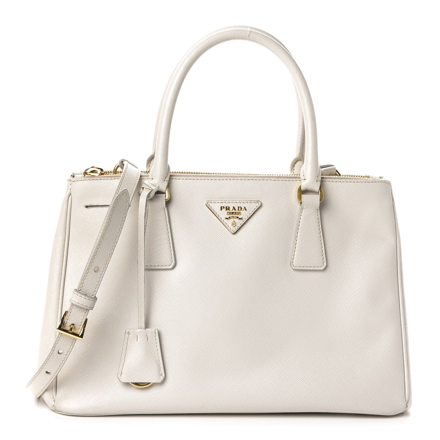 Prada Saffiano Small Galleria Double Zip Tote Talco 1 of 13