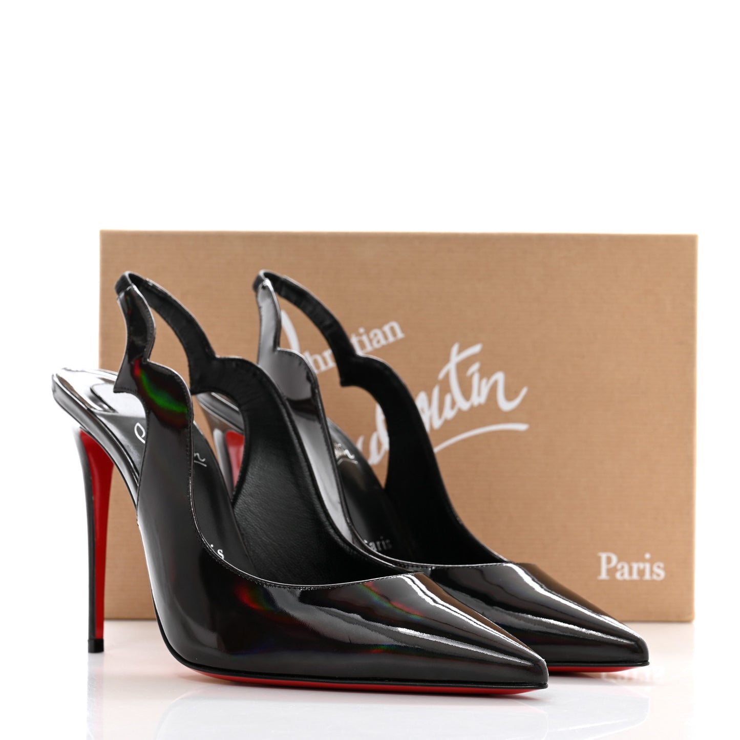 Metallic Patent Psychic Hot Chick Slingback 100 Pumps 39.5 Black