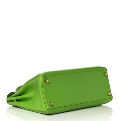 Hermes Veau Gulliver Kelly Retourne 32 Vert Cru 4 of 25
