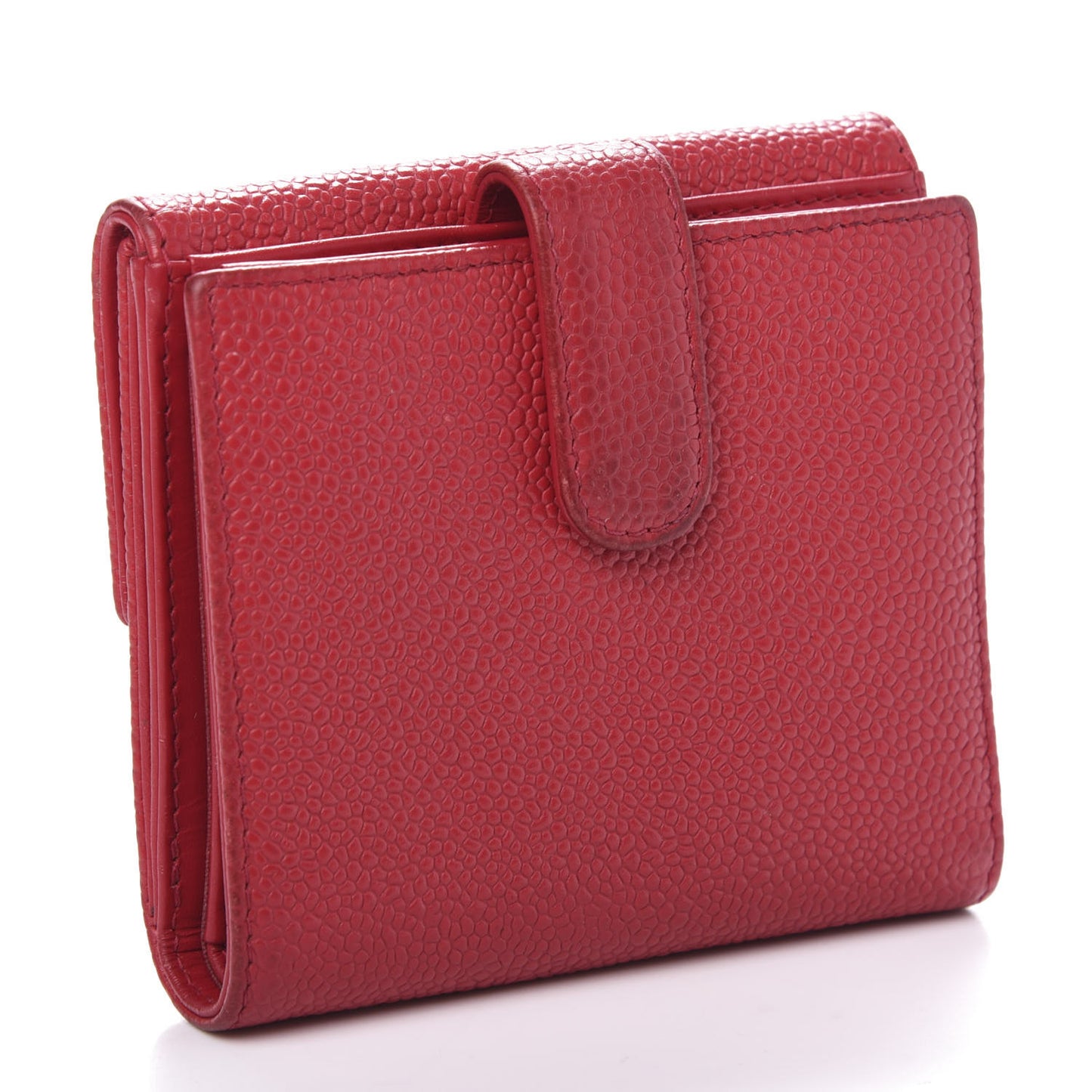 Caviar Timeless CC Compact French Wallet Red