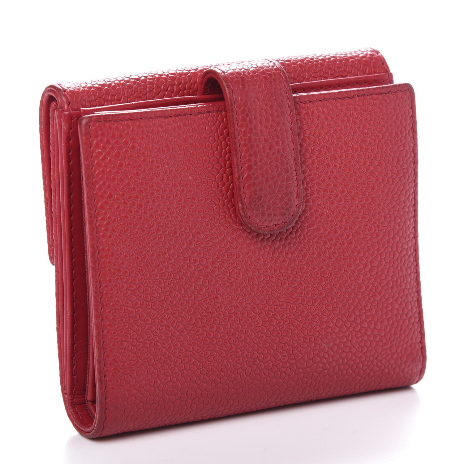 Chanel Caviar Timeless CC Compact French Wallet Red 3 of 15