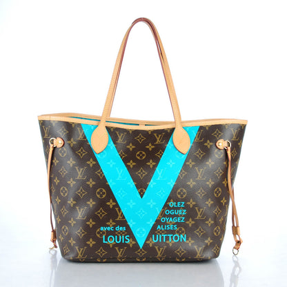 Louis Vuitton Monogram V Neverfull MM Turquoise 3 of 9