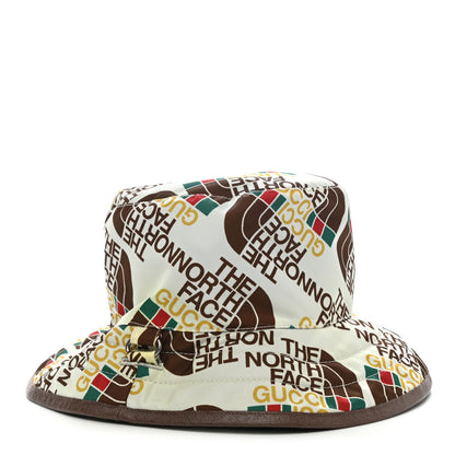 Gucci X THE NORTH FACE Nylon Reversible Self-Tie Bucket Hat L Beige Sky Blue 1 of 9