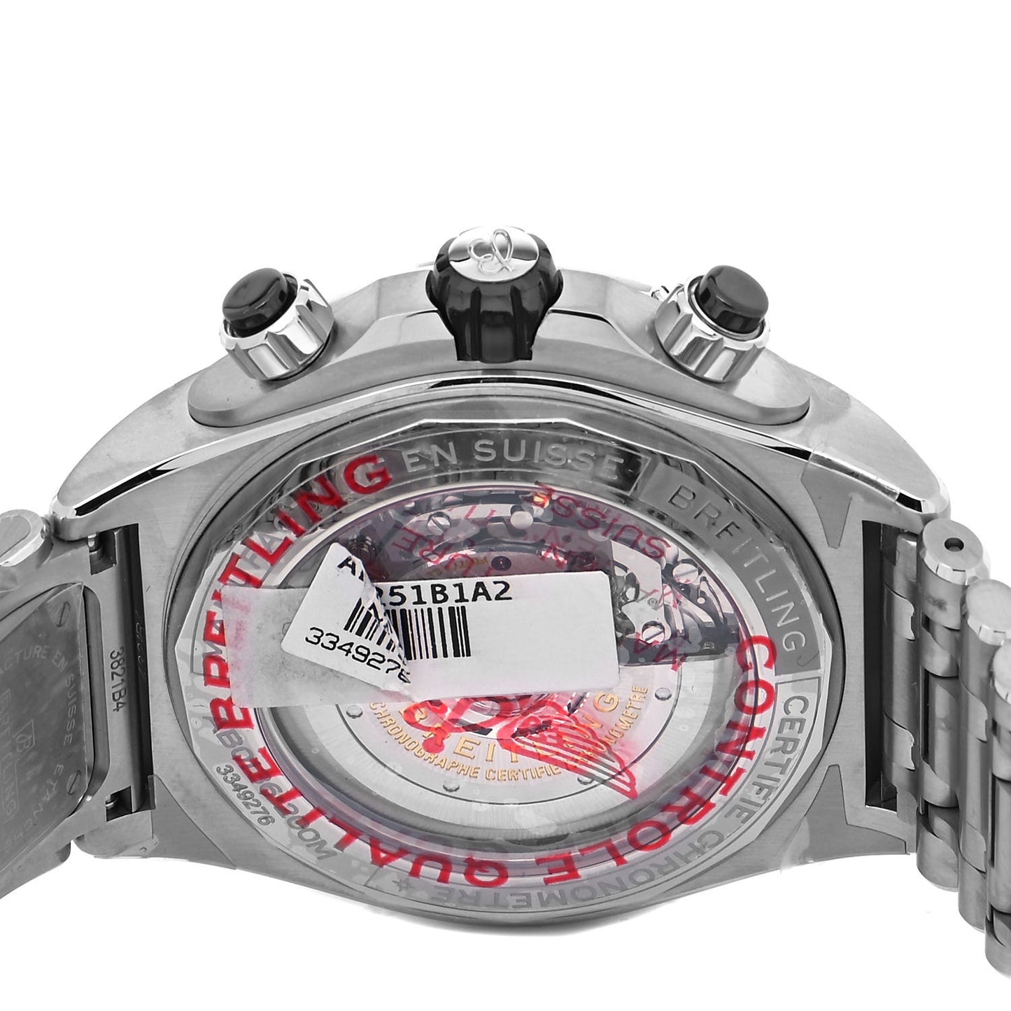 Stainless Steel 44mm Super Chronomat Automatic Watch Black AB0136251B1A2