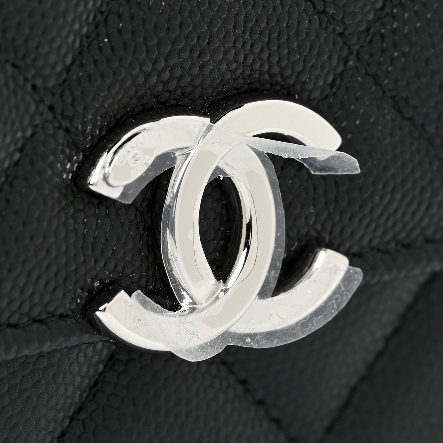 Caviar Quilted Pick Me Up Clutch With Chain Black