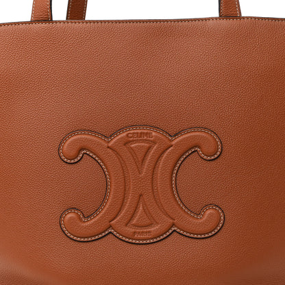 Celine Grained Calfskin Triomphe Medium Cabas Anais Tan 8 of 10