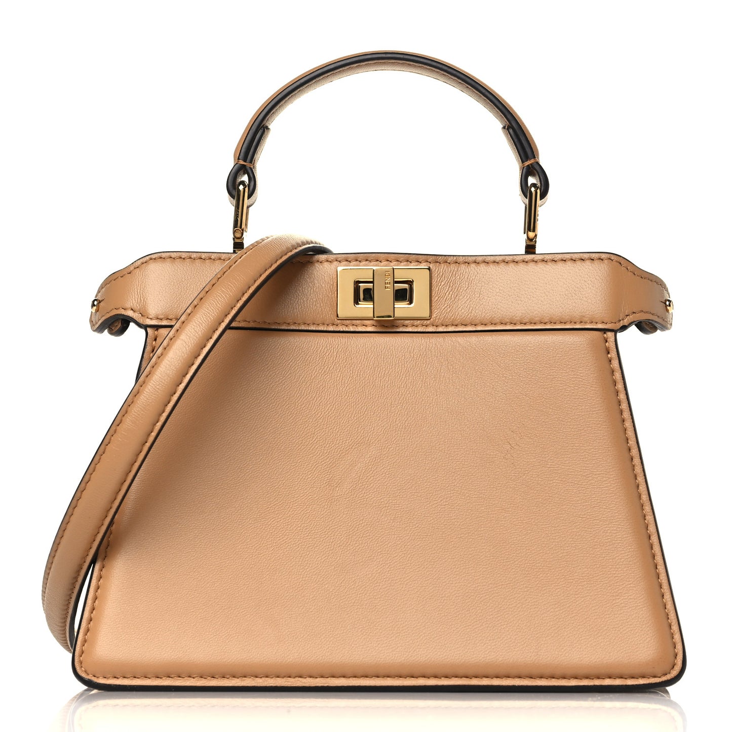 Shiny Nappa Petite Peekaboo I SEE U Satchel Miele Scuro