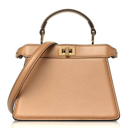 Fendi Shiny Nappa Petite Peekaboo I SEE U Satchel Miele Scuro 1 of 9