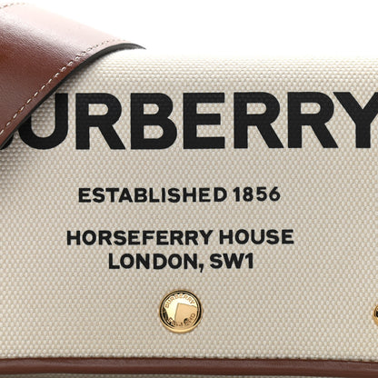 Burberry Cotton Canvas Horseferry Print Small Crossbody Bag White Tan 10 of 10