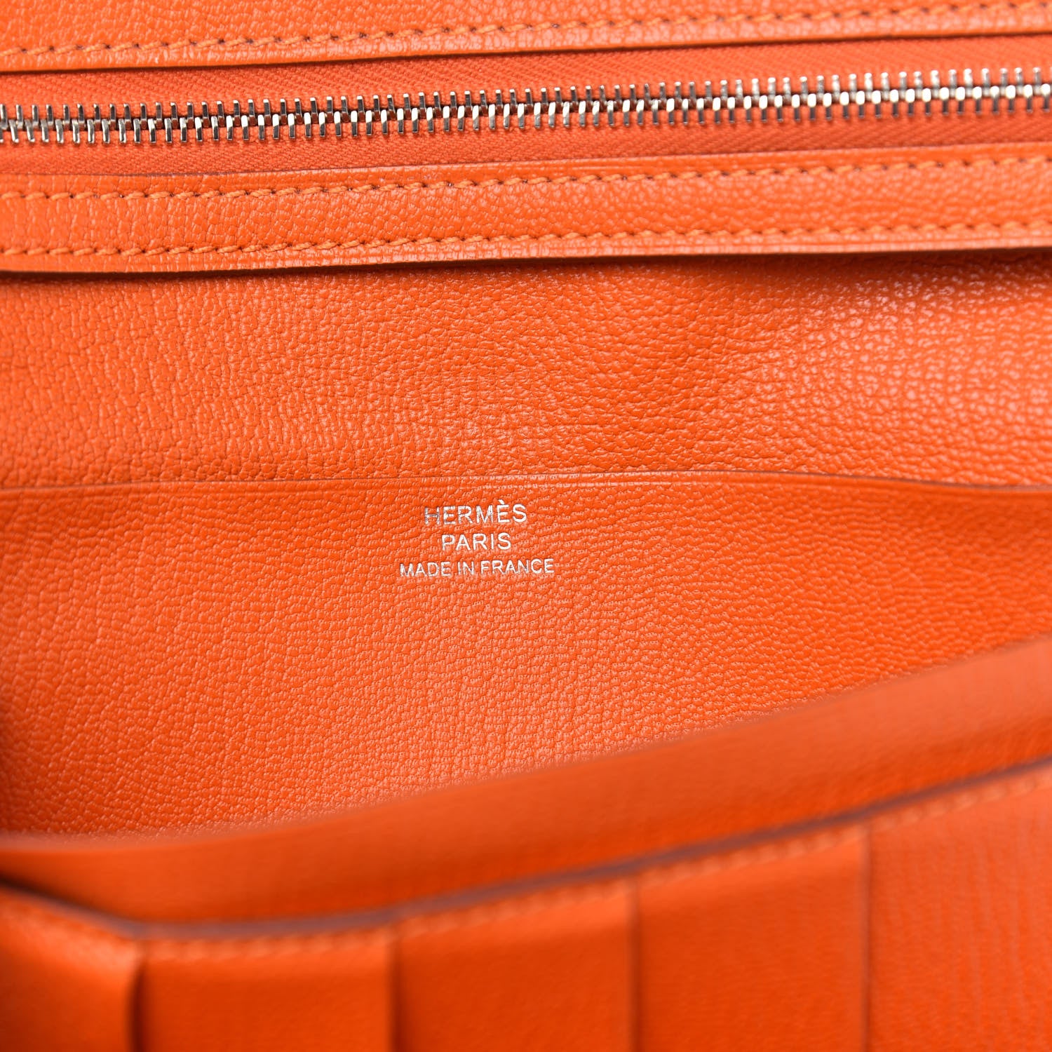 Hermes Chevre Mysore Tri-Fold Bearn Wallet Orange 6 of 8