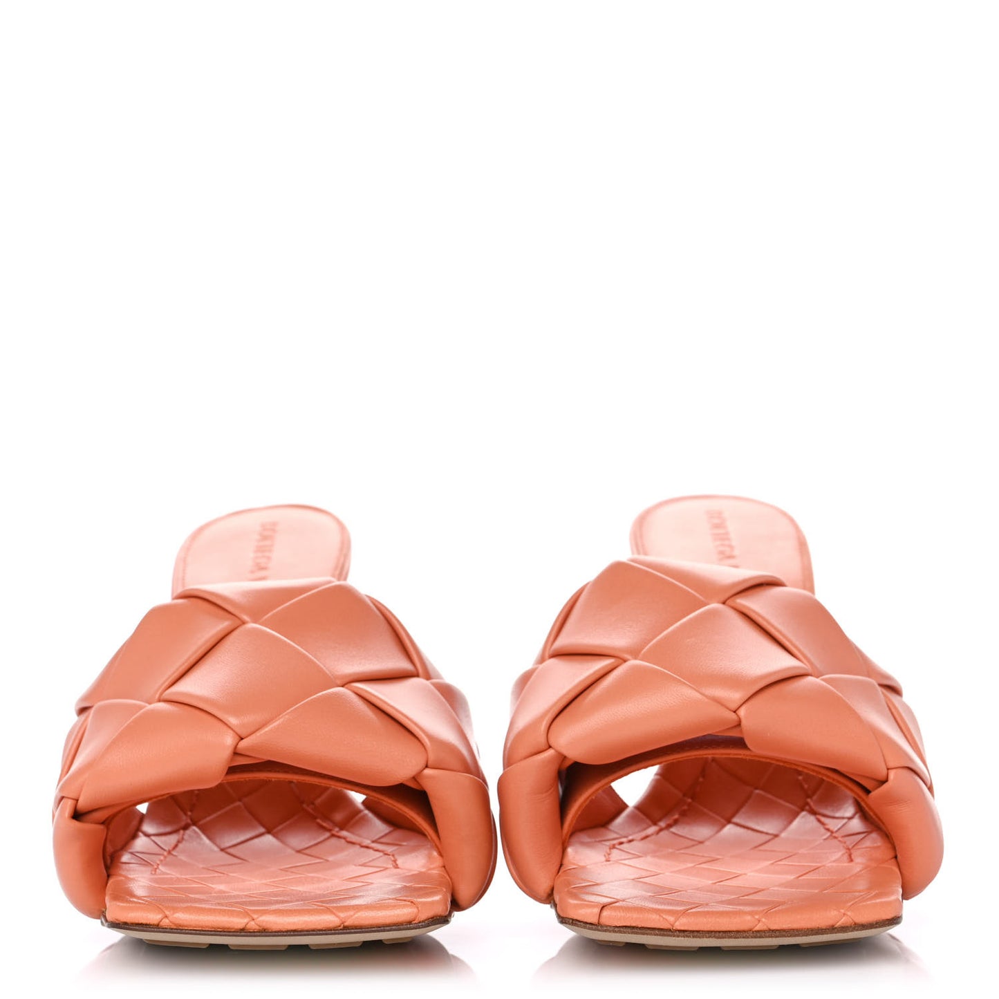 Nappa Maxi Intrecciato Lido Mule Sandals 36 Papaya
