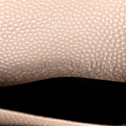 Saint Laurent Grain De Poudre Matelasse Chevron Small Monogram Envelope Wallet Pale Pink 7 of 8