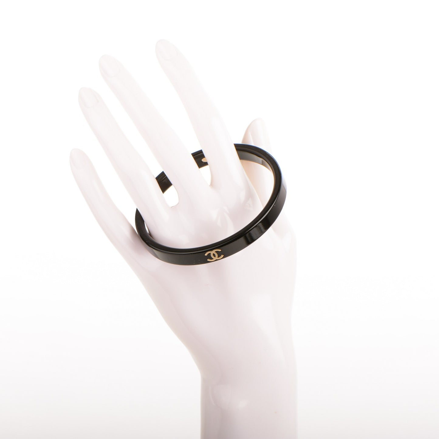 Resin Metal CC Bangle Black