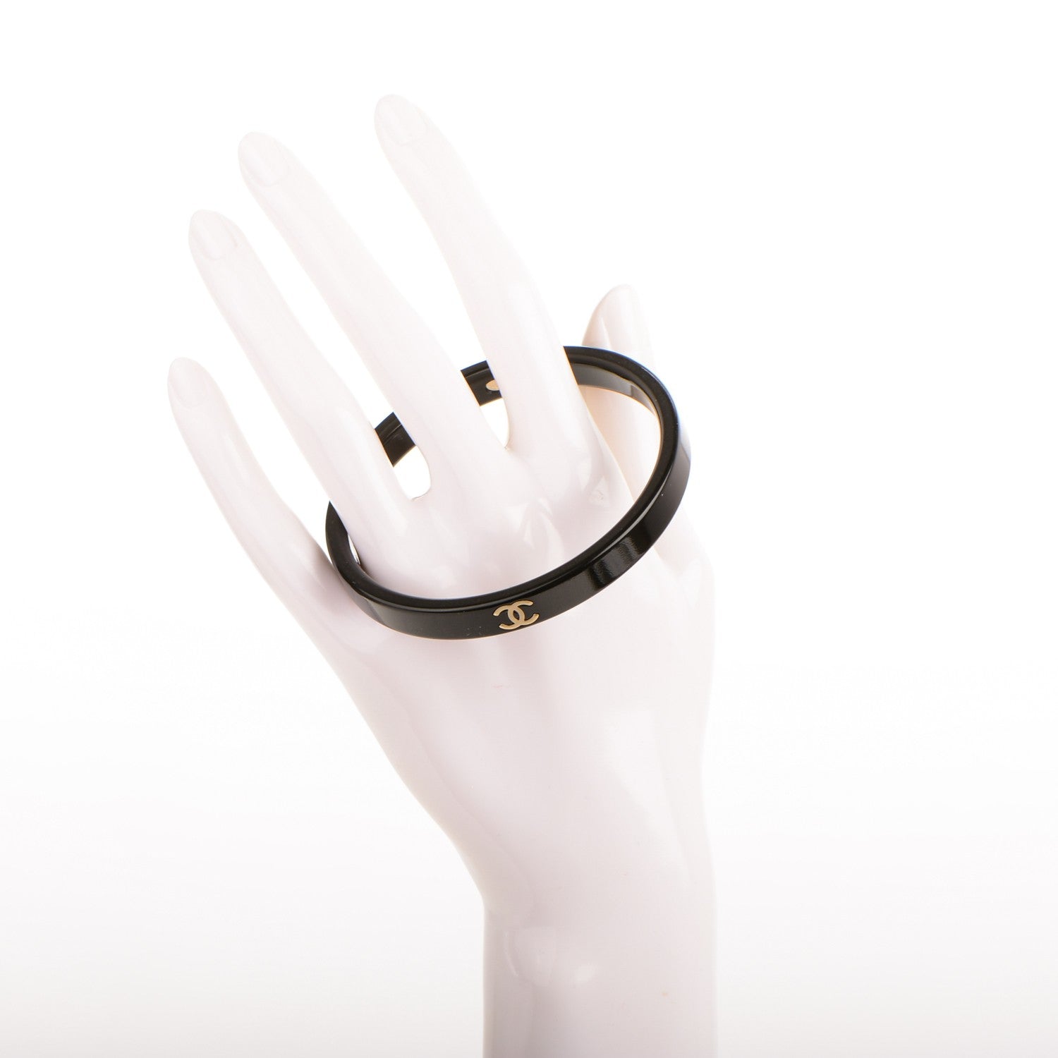 Chanel Resin Metal CC Bangle Black 2 of 4