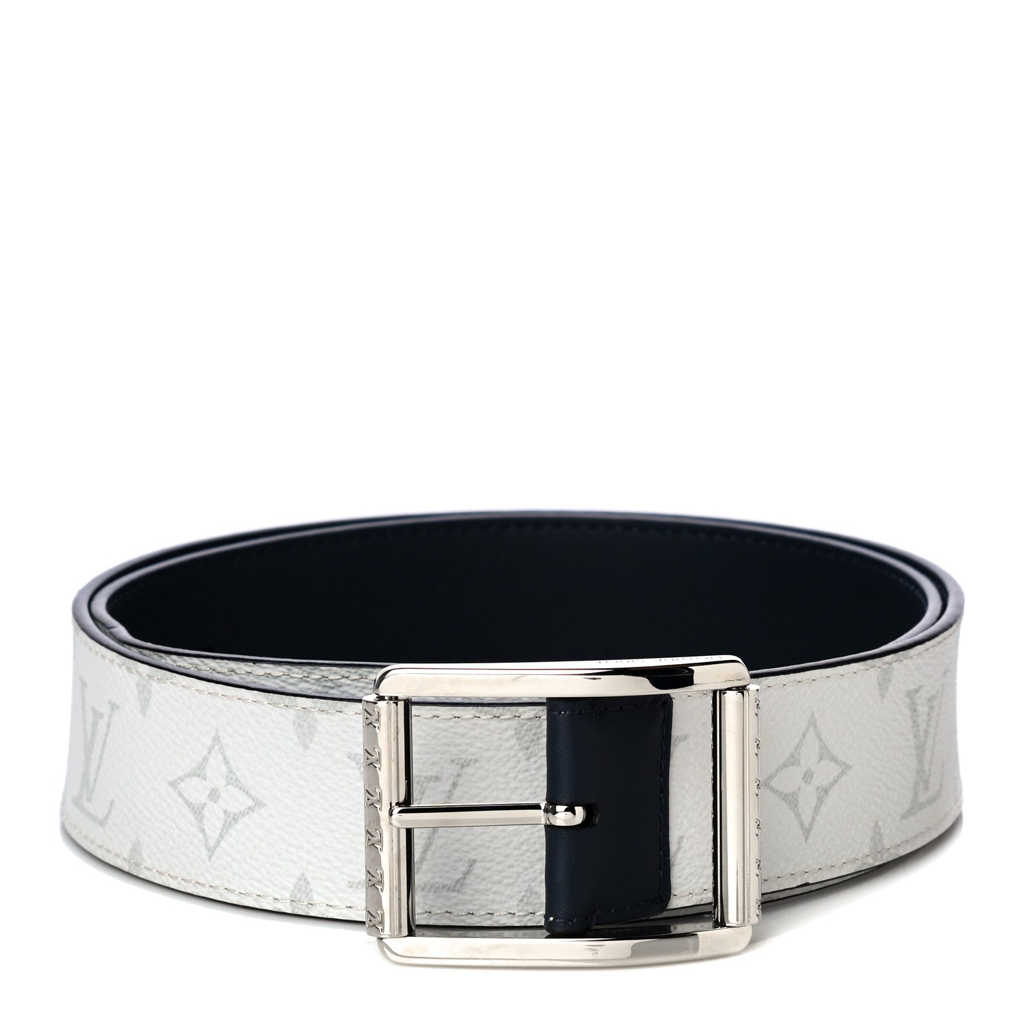 Louis Vuitton Monogram Calfskin Mens Reverso 40mm 90 36 White Navy 1 of 7