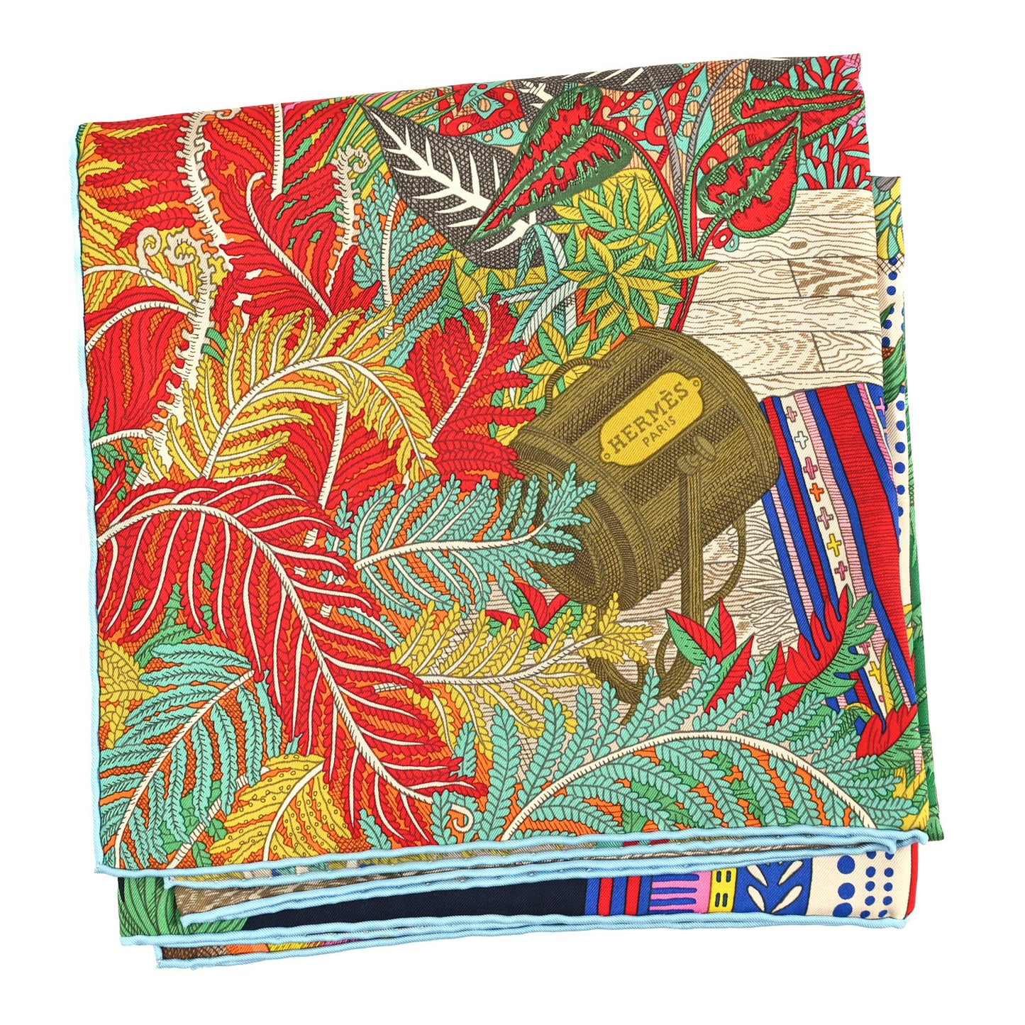 Silk Acte III Scene I La Clairiere Shawl 90 Marine Orange Vert