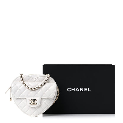 Chanel Lambskin Quilted CC In Love Heart Bag White 10 of 10