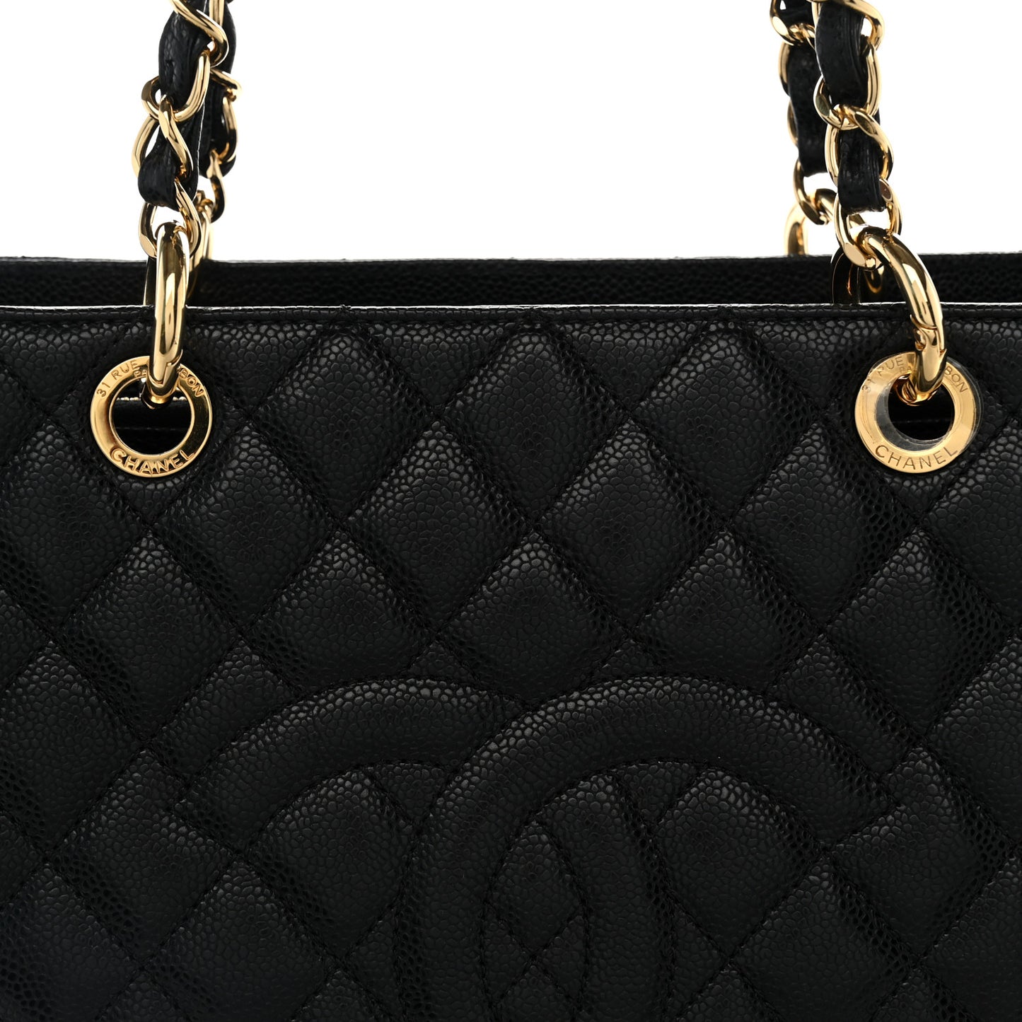 Caviar Quilted Grand Shopping Tote GST Black