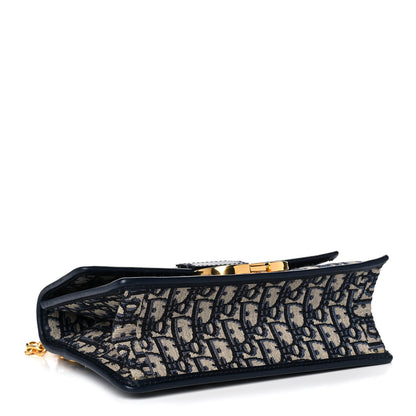 Christian Dior Oblique 30 Montaigne Chain Flap Bag Blue 3 of 12