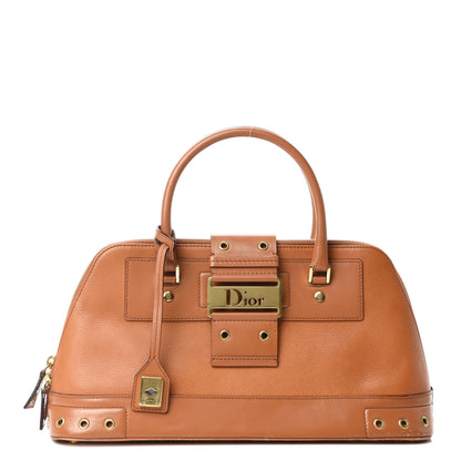 Christian Dior Grained Calfskin Street Chic Top Handle Bag Brown 1 of 14