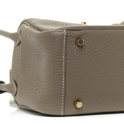 Hermes Taurillon Clemence Mini Lindy 20 Etoupe 8 of 12