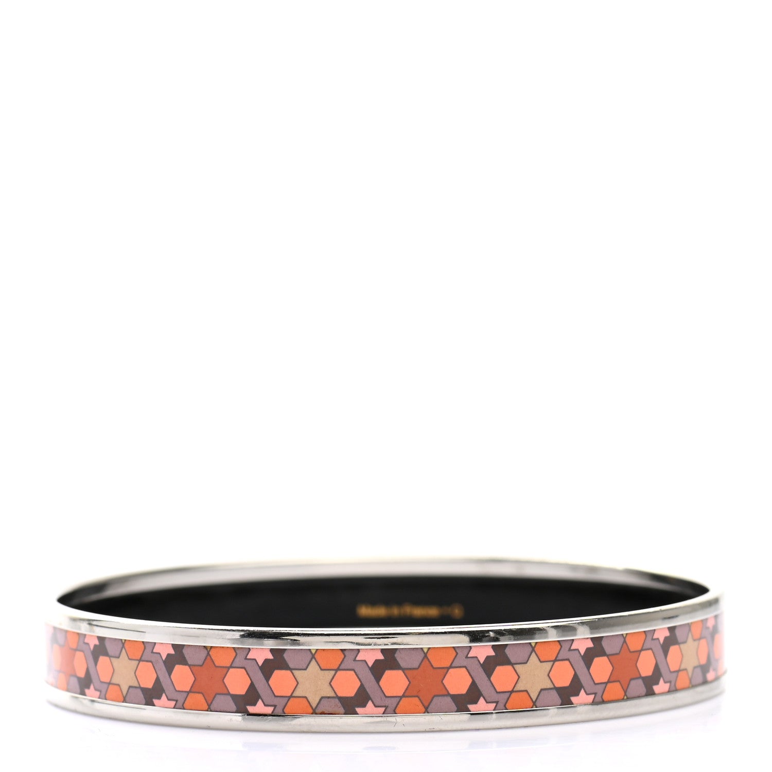 Hermes Enamel Printed Narrow Rose de Compas Bracelet 70 3 of 5