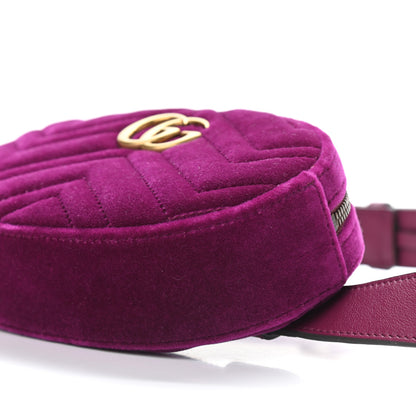 Gucci Velvet Matelasse GG Marmont Belt Bag 95 38 Fuchsia Violet Cyclamen 9 of 12