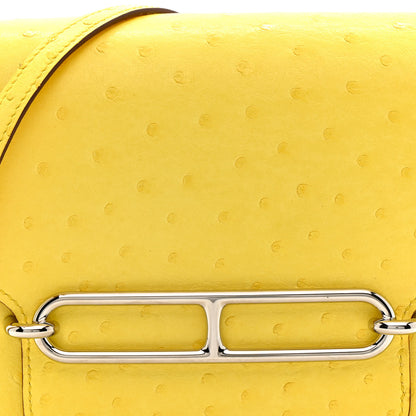Hermes Ostrich Mini Sac Roulis Jaune Citron 8 of 14