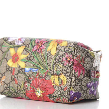 Gucci Soft GG Supreme Monogram Flora Calfskin Medium Ophidia Cosmetic Case Beige Ebony Multicolor Rosso 7 of 10