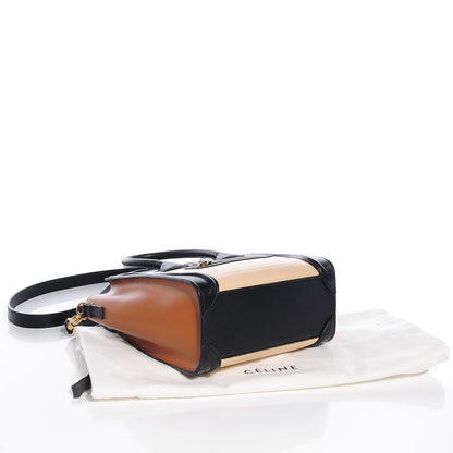 Celine Satin Calfskin Nano Tri-Color Luggage Seashell 4 of 10