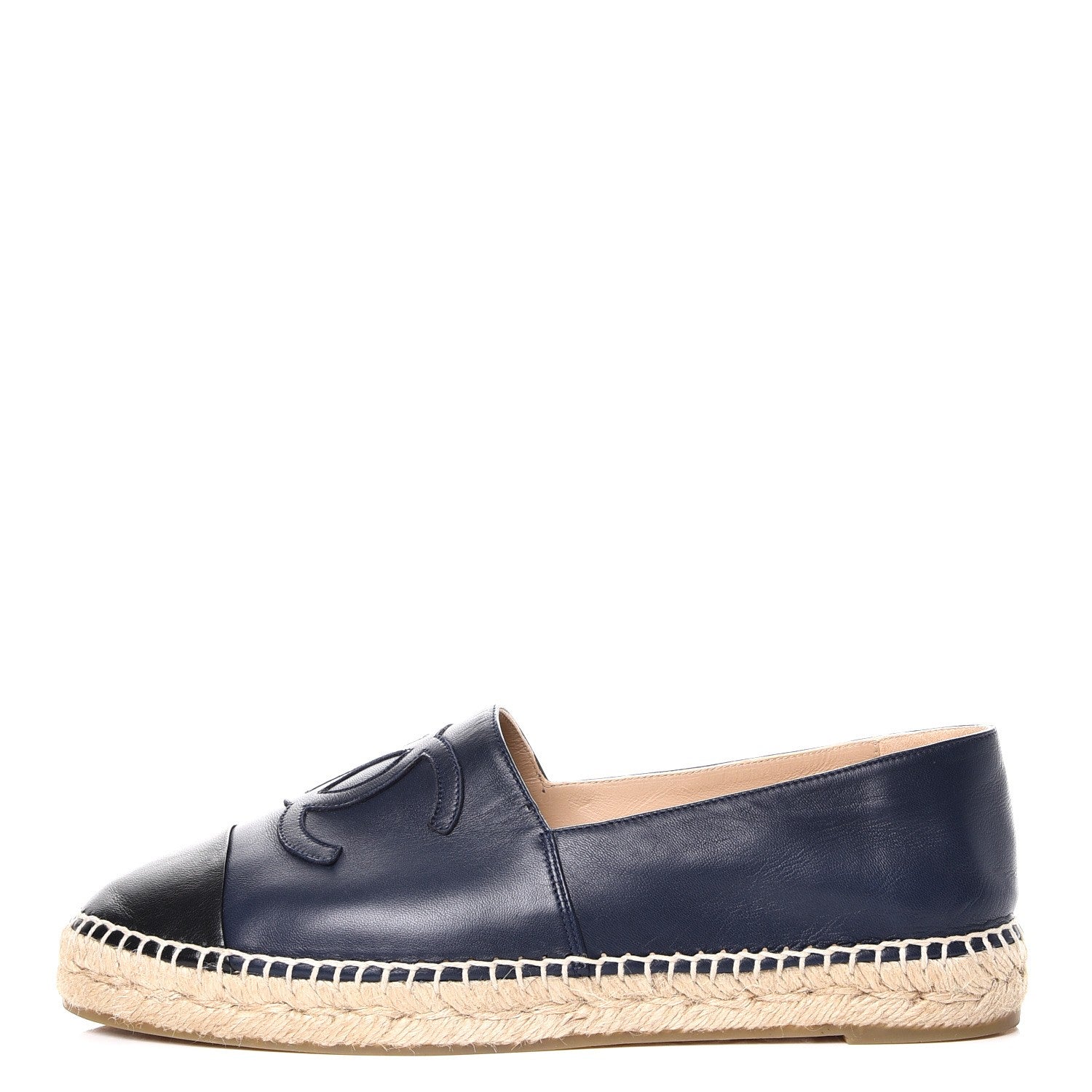 Chanel Lambskin CC Espadrilles 41 Navy Black 1 of 11
