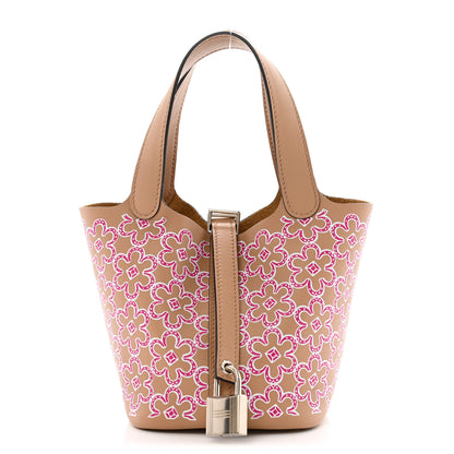 Hermes Swift Micro Lucky Daisy Picotin Lock Chai Rose White 1 of 10