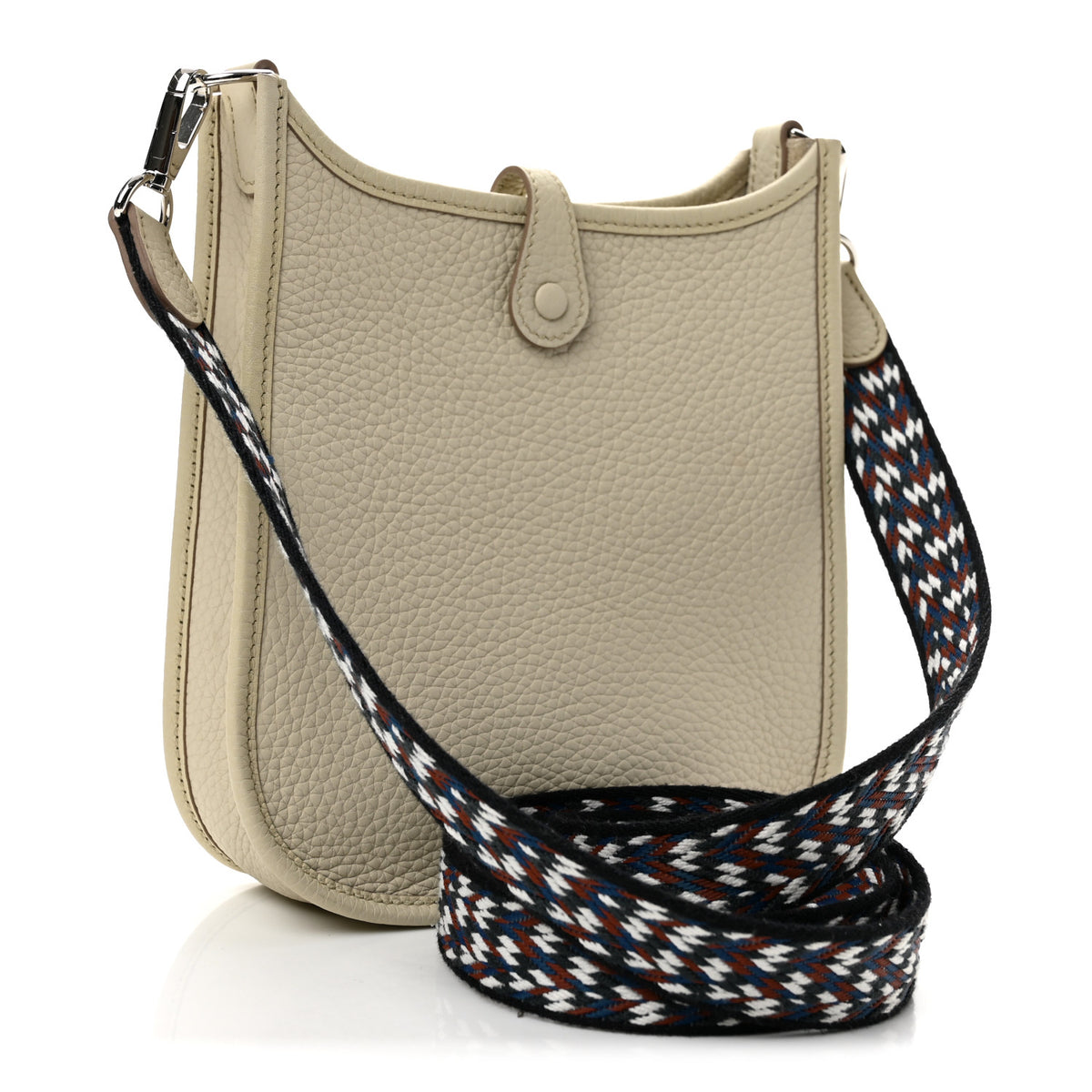Hermes Taurillon Clemence Zigzag Evelyne TPM Beton Black White Deep Bleu 2 of 11