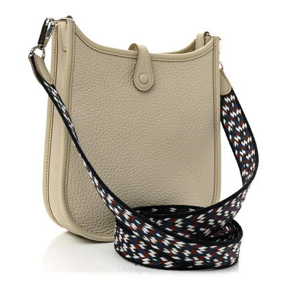 Hermes Taurillon Clemence Zigzag Evelyne TPM Beton Black White Deep Bleu 2 of 11