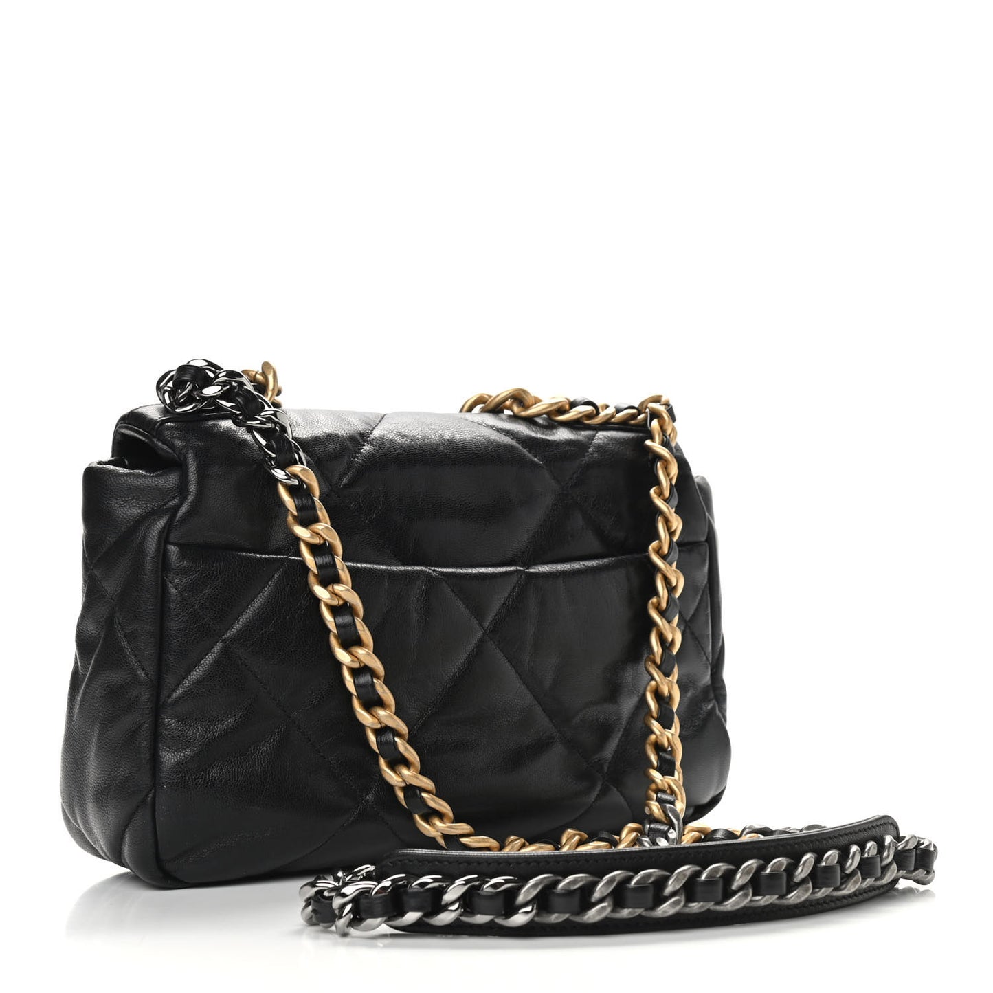 Lambskin Quilted Medium Chanel 19 Flap Black