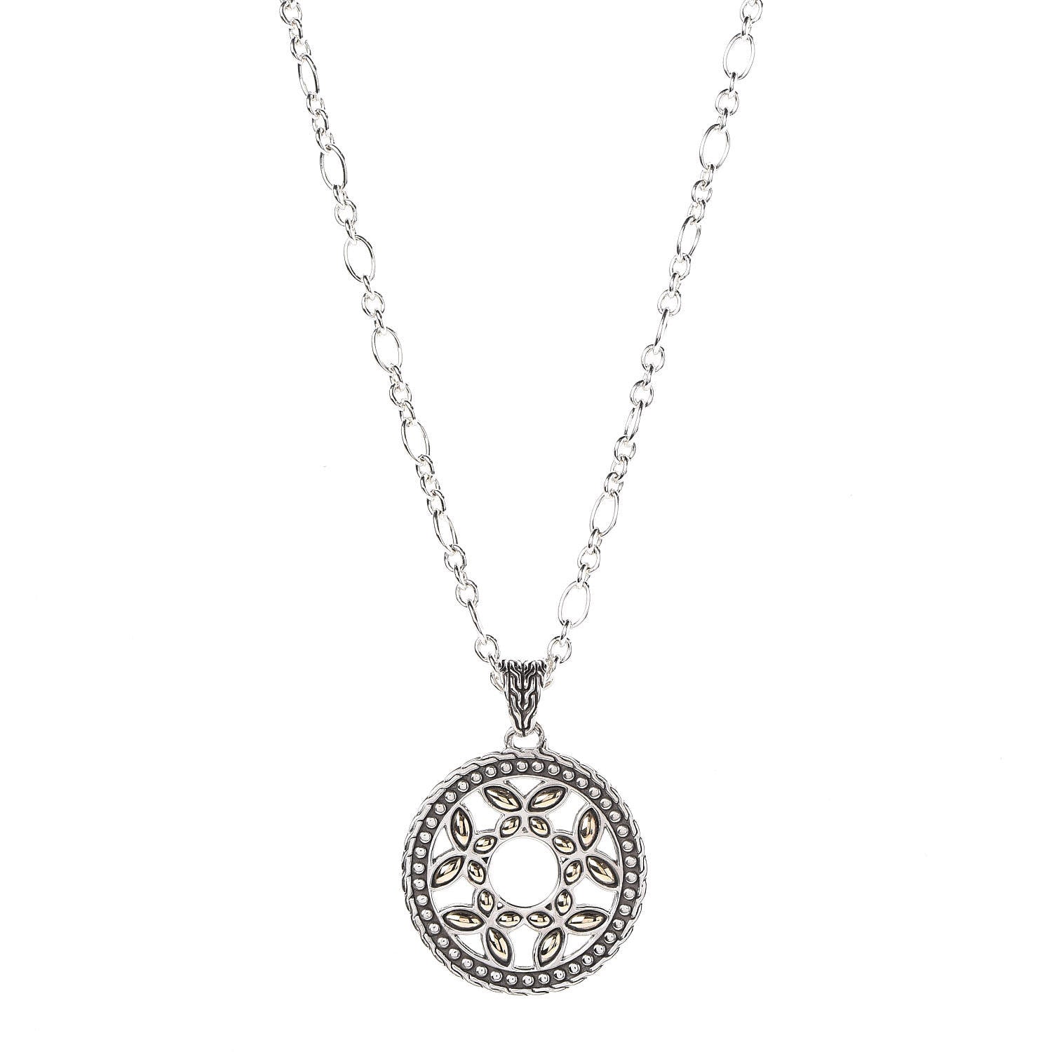 John Hardy Sterling Silver 18K Yellow Gold Kawung Pendant Necklace 1 of 5