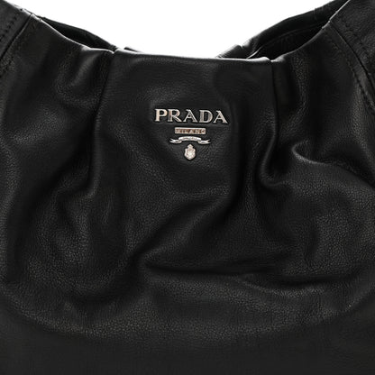 Prada Vitello Daino Side Pocket Hobo Black 8 of 9