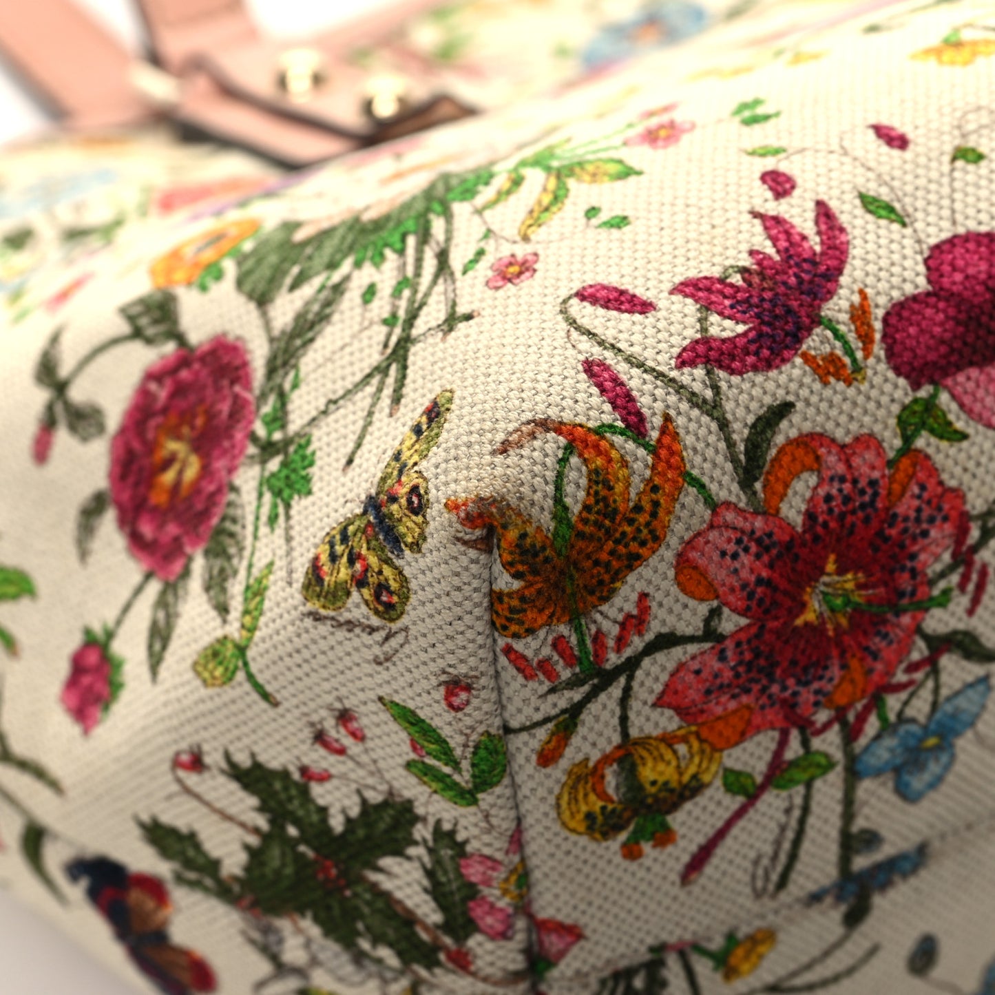 Canvas Flora Floral Medium Jolicoeur Tote White